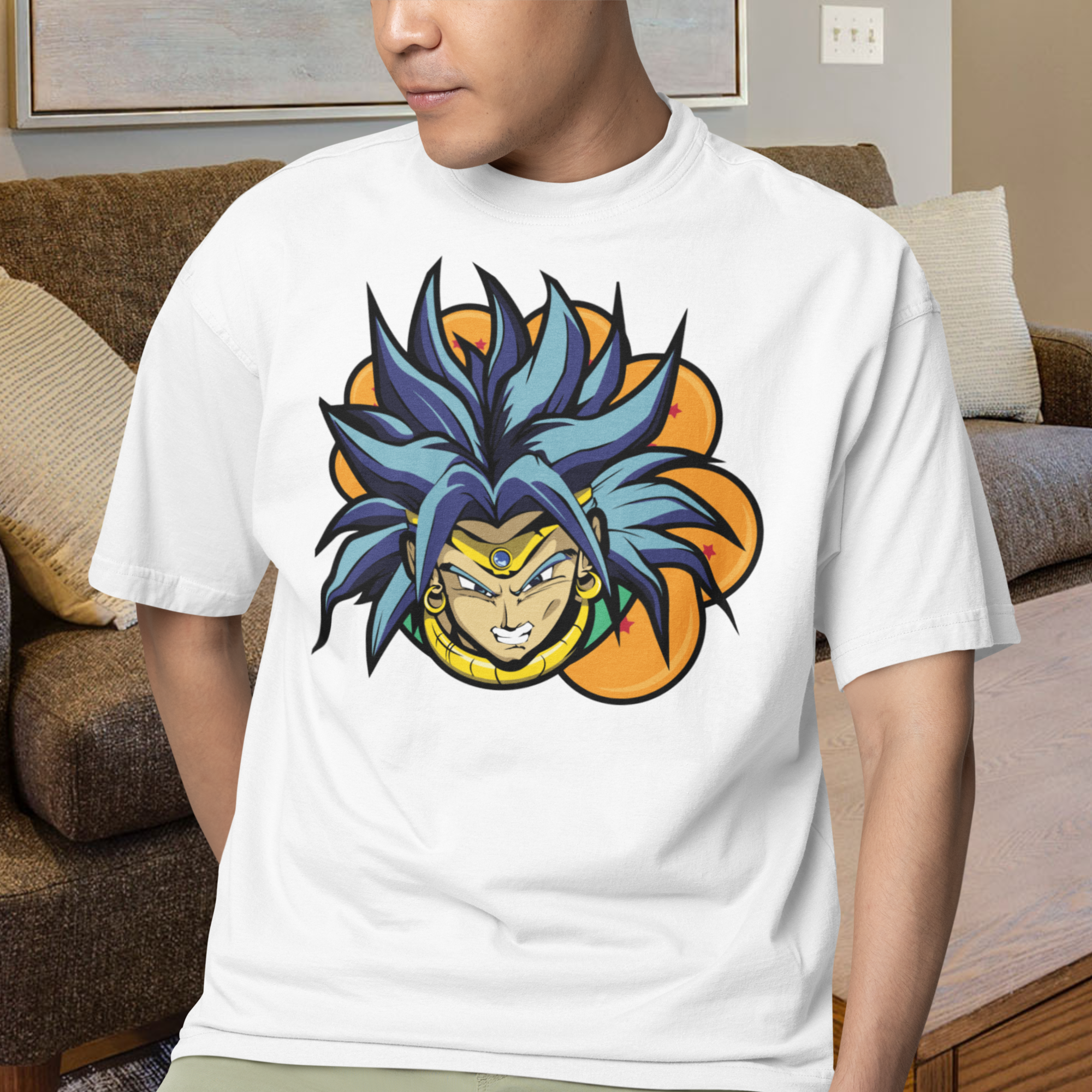 Men broly dragon ball graphic printed oversized Tee