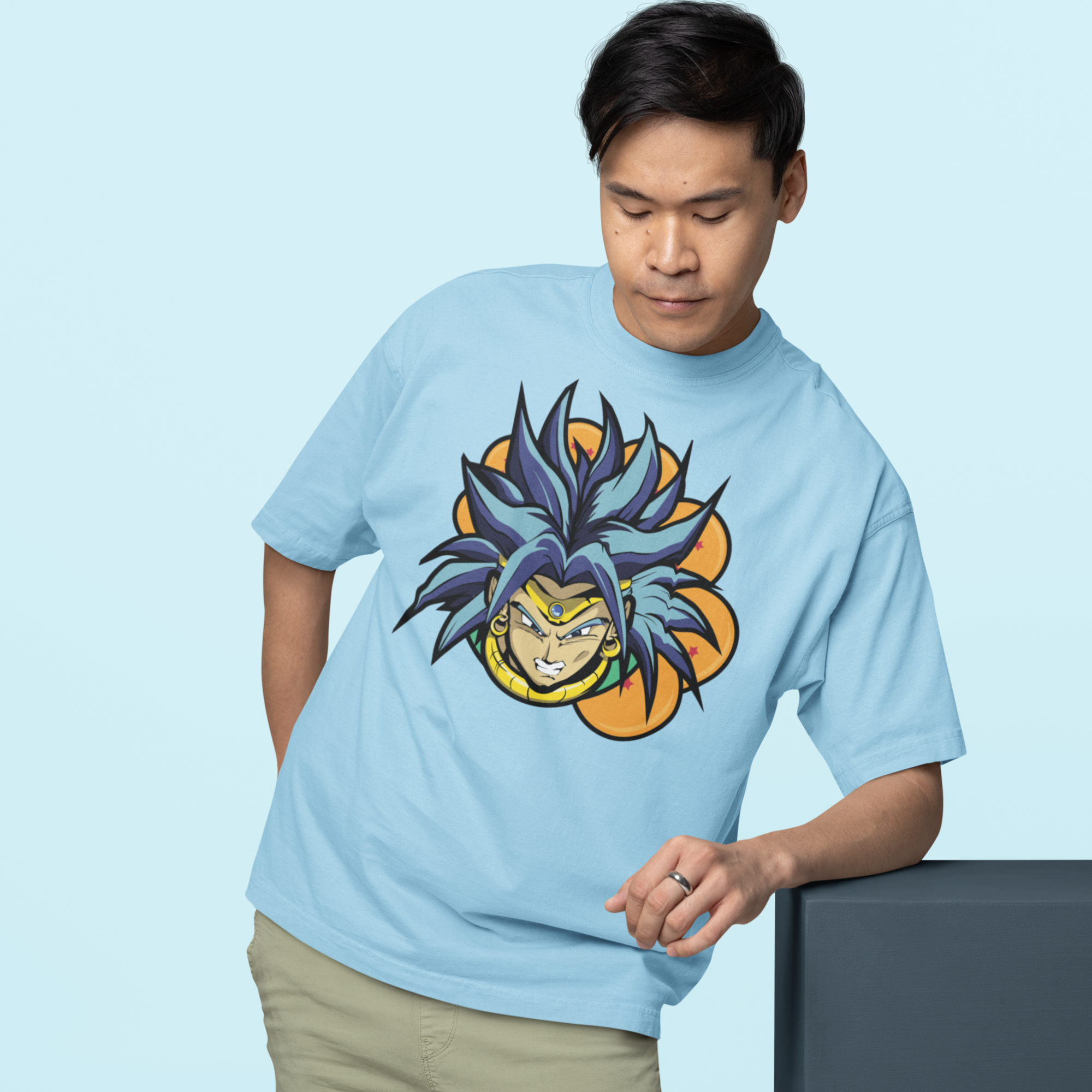 Men broly dragon ball graphic printed oversized Tee