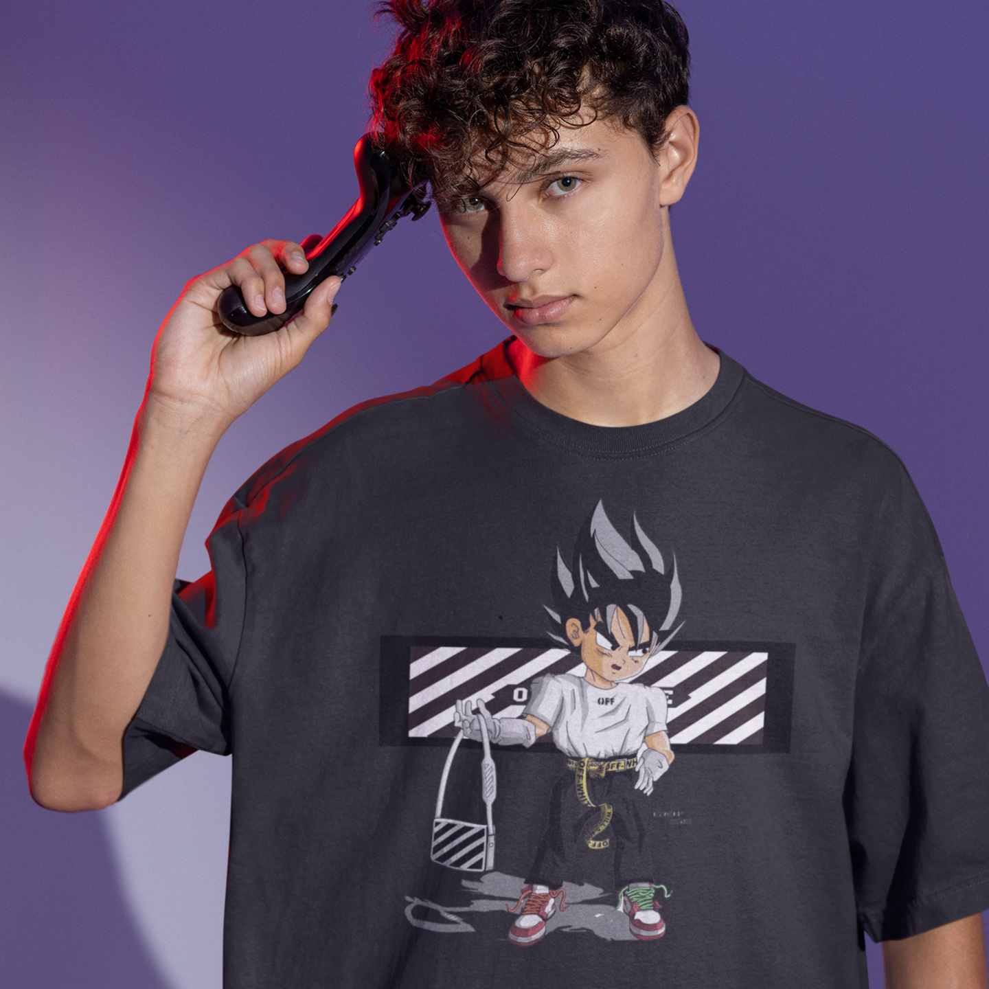 Men urban goku dragon ball graphic printed  oversized Tee