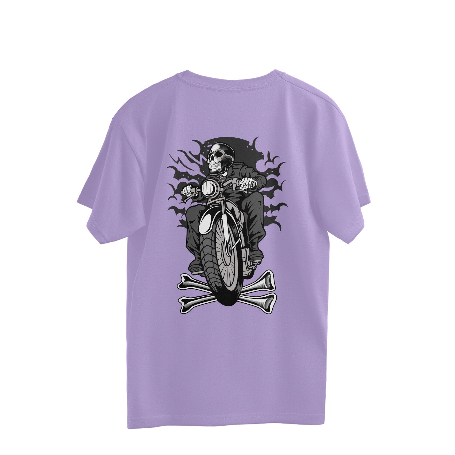 Men's back printed black oversized cotton t-shirt