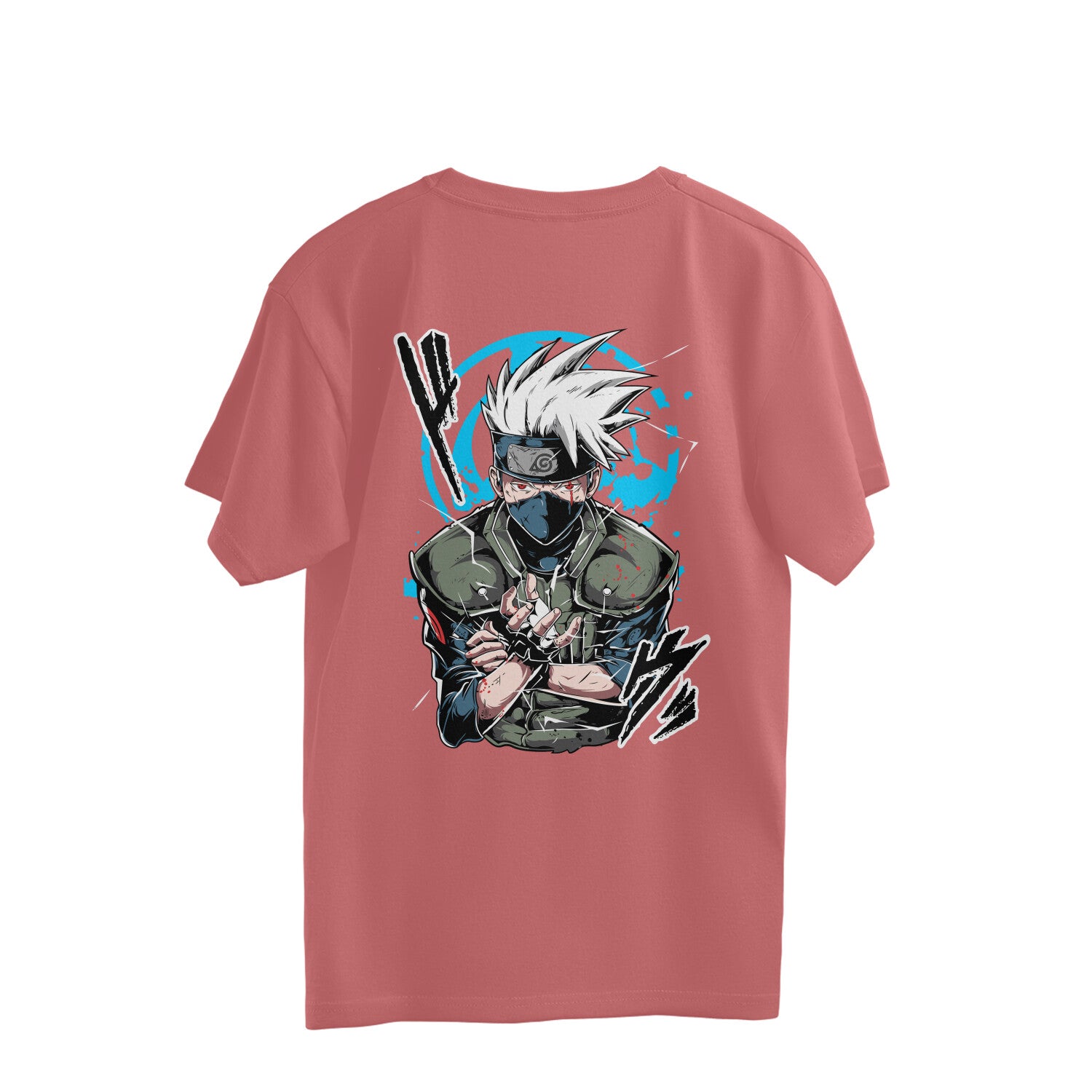 Men kakashi hatak Anime Oversized Back Print crew neck Tee