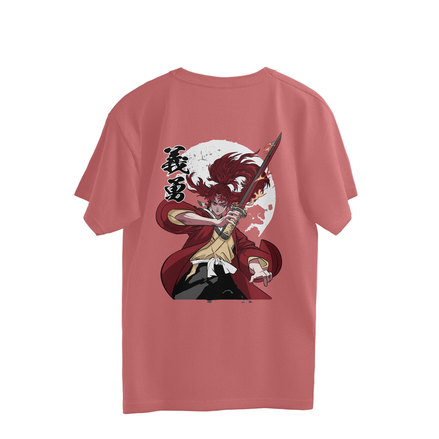 Men Yoriichi kimetsu demon slayer printed oversized Tee