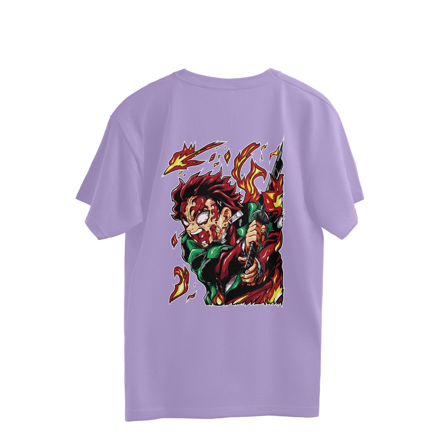 Men Tanjiro kamado demon slayer back printed oversized Tee