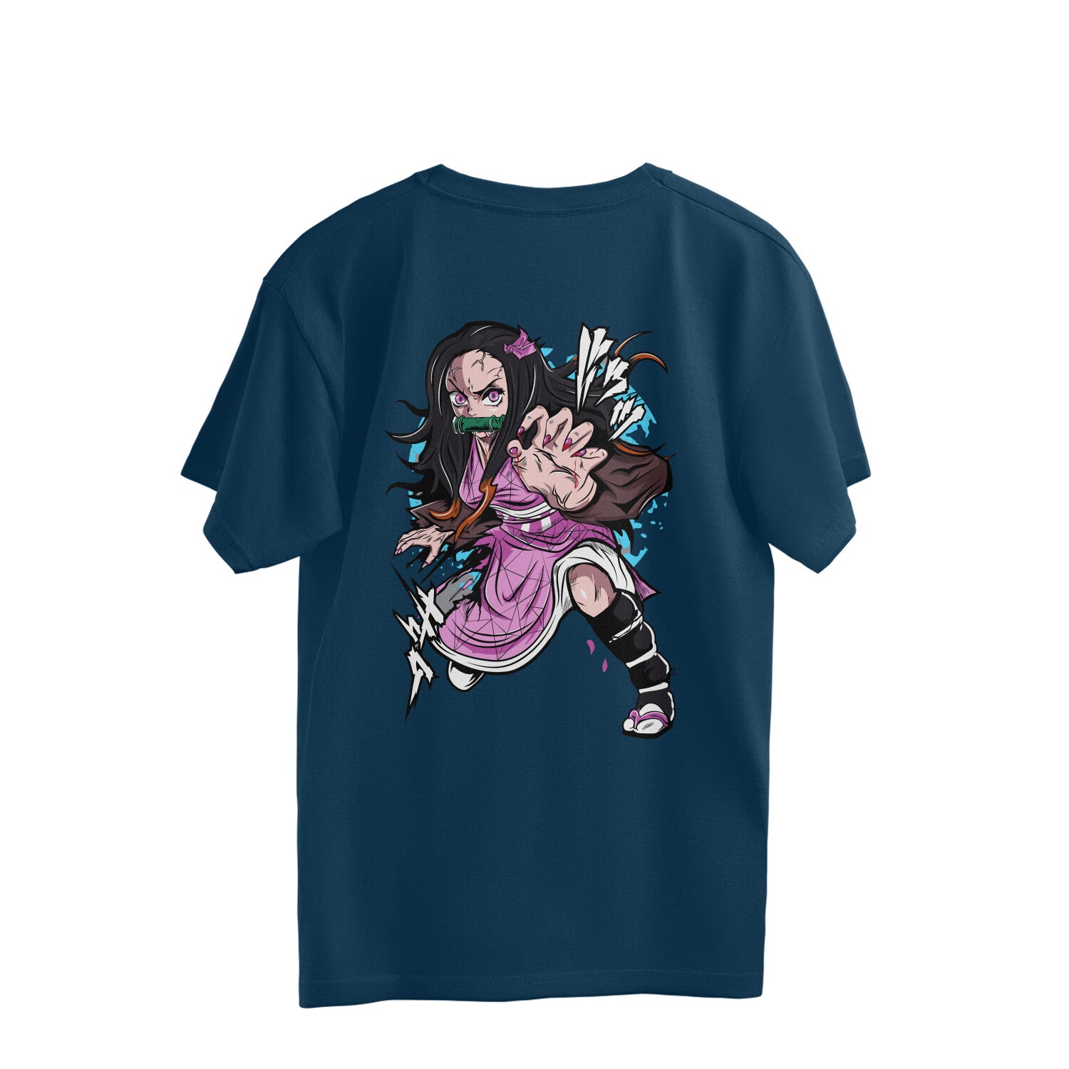 Women Nezuko kamado demon slayer back printed oversized Tee