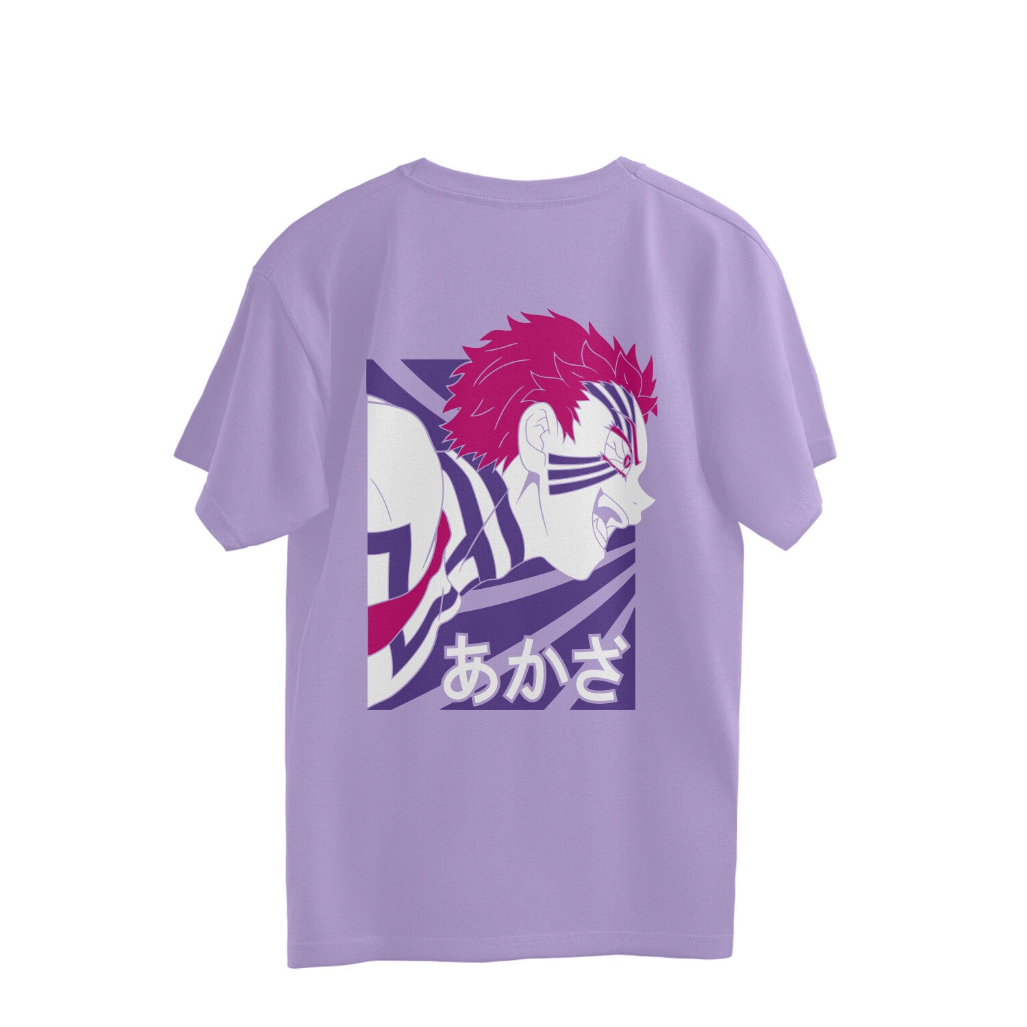 Men Akaza demon slayer back printed oversized Tee