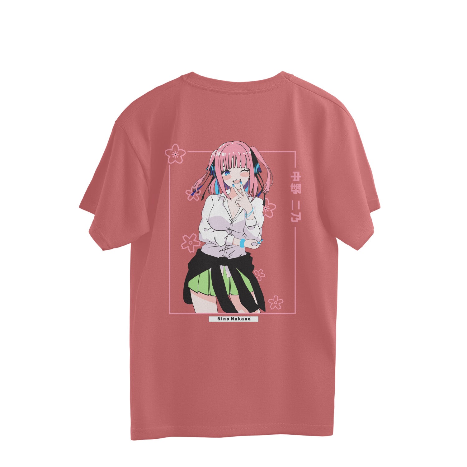 Women Nino nakano anime back printed oversized tee