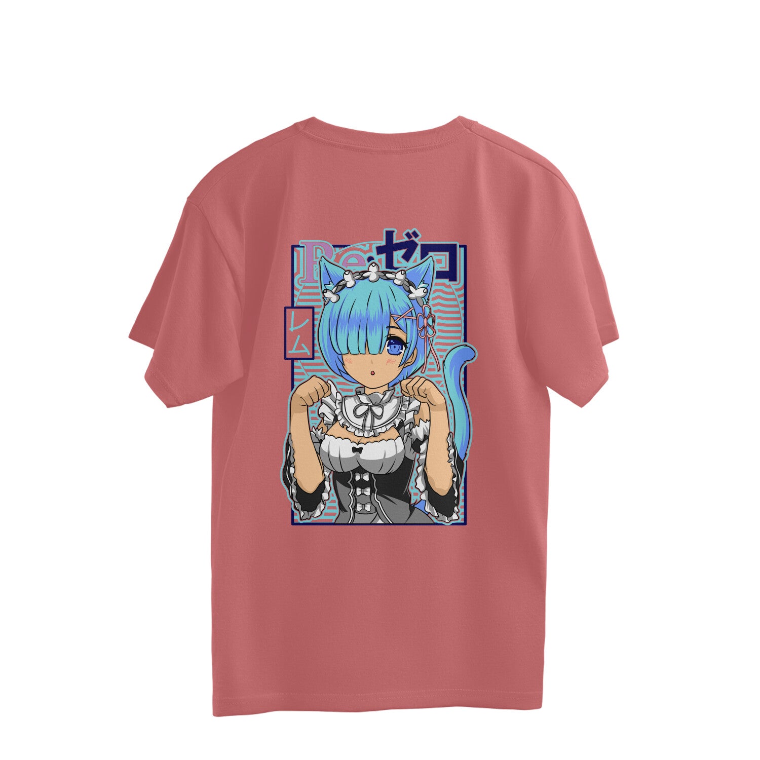 Women Rem re zero back printed oversized Tee