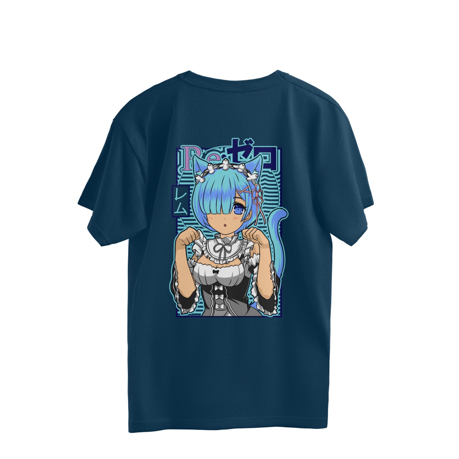 Women Rem re zero back printed oversized Tee