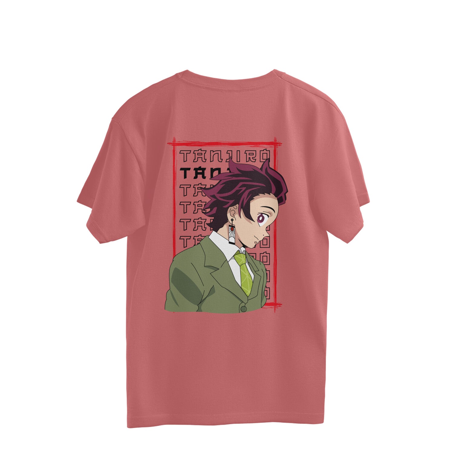 Men Tanjiro demon slayer graphic back printed oversized Tee