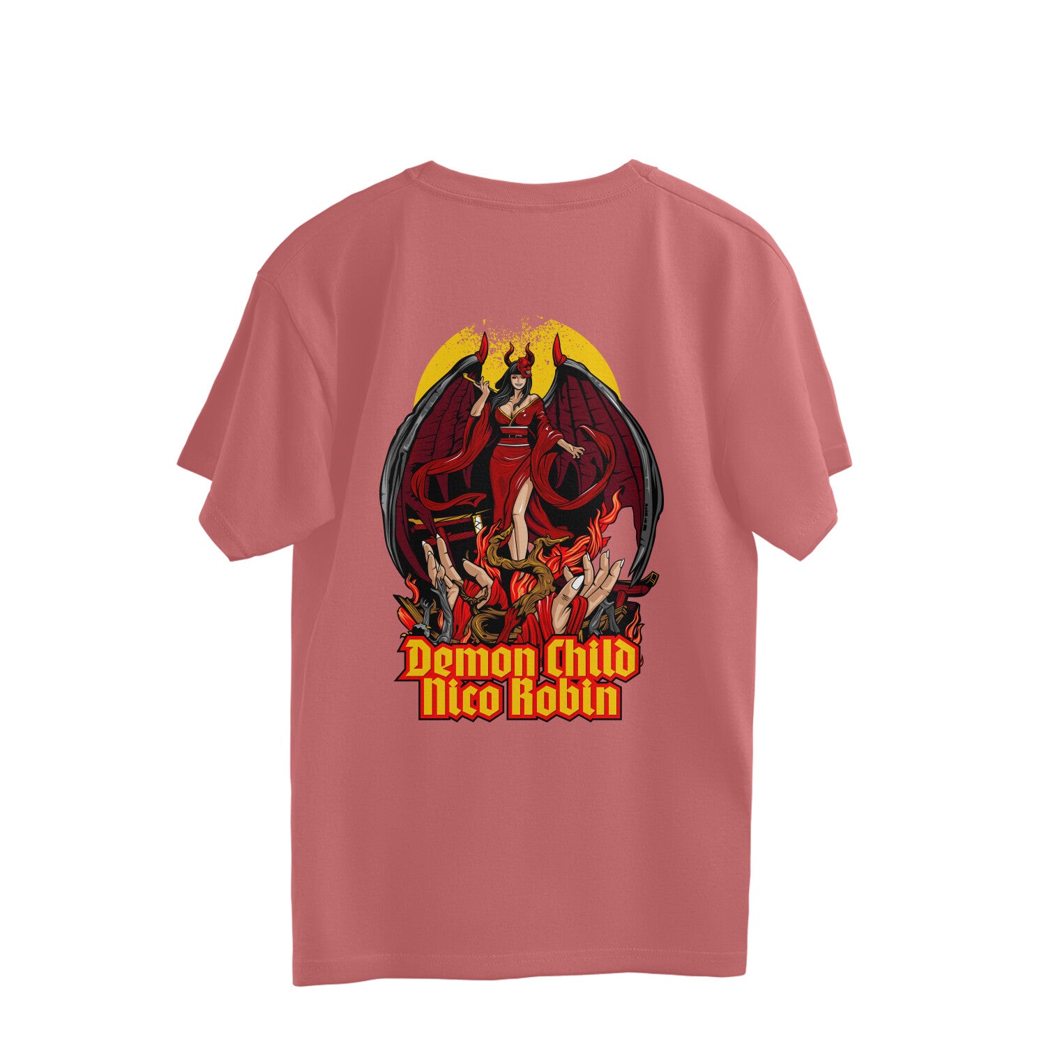 Women demon chilo nico robin graphic back printed oversized Tee