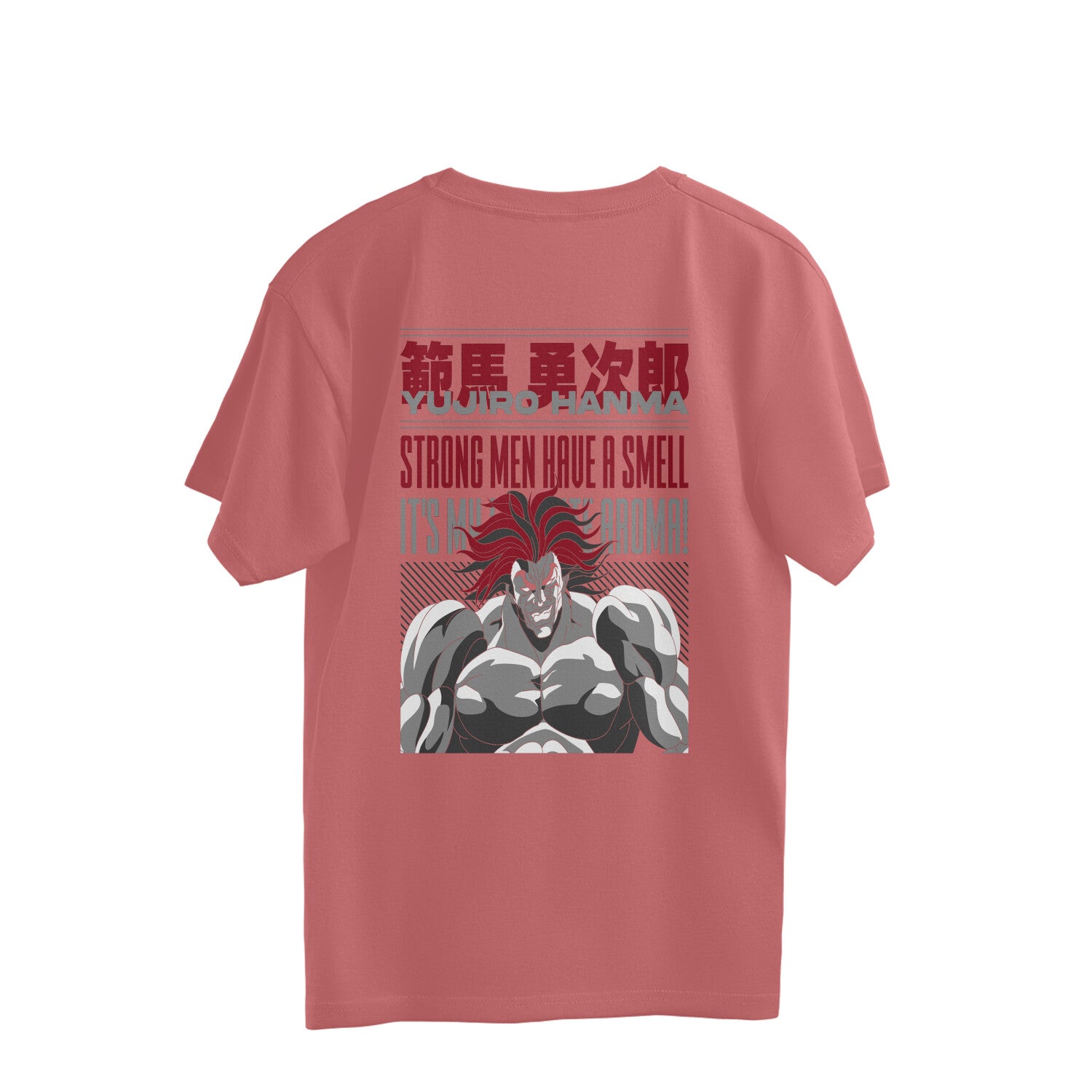 Men yujiro hanma graphic back printed oversized Tee