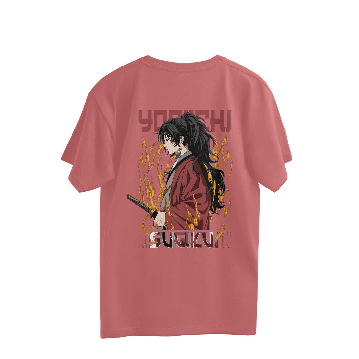 Women Hinokami kagura graphic back printed oversized Tee