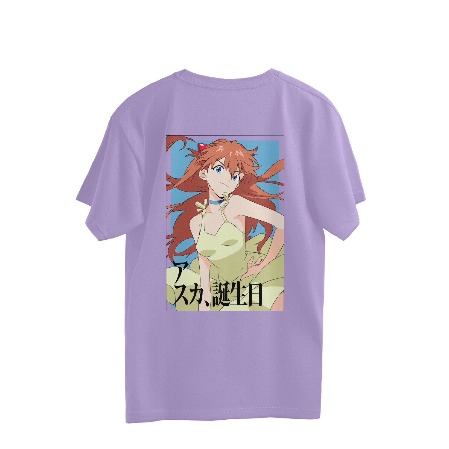 Women asuka langley Graphic back printed oversized Tee