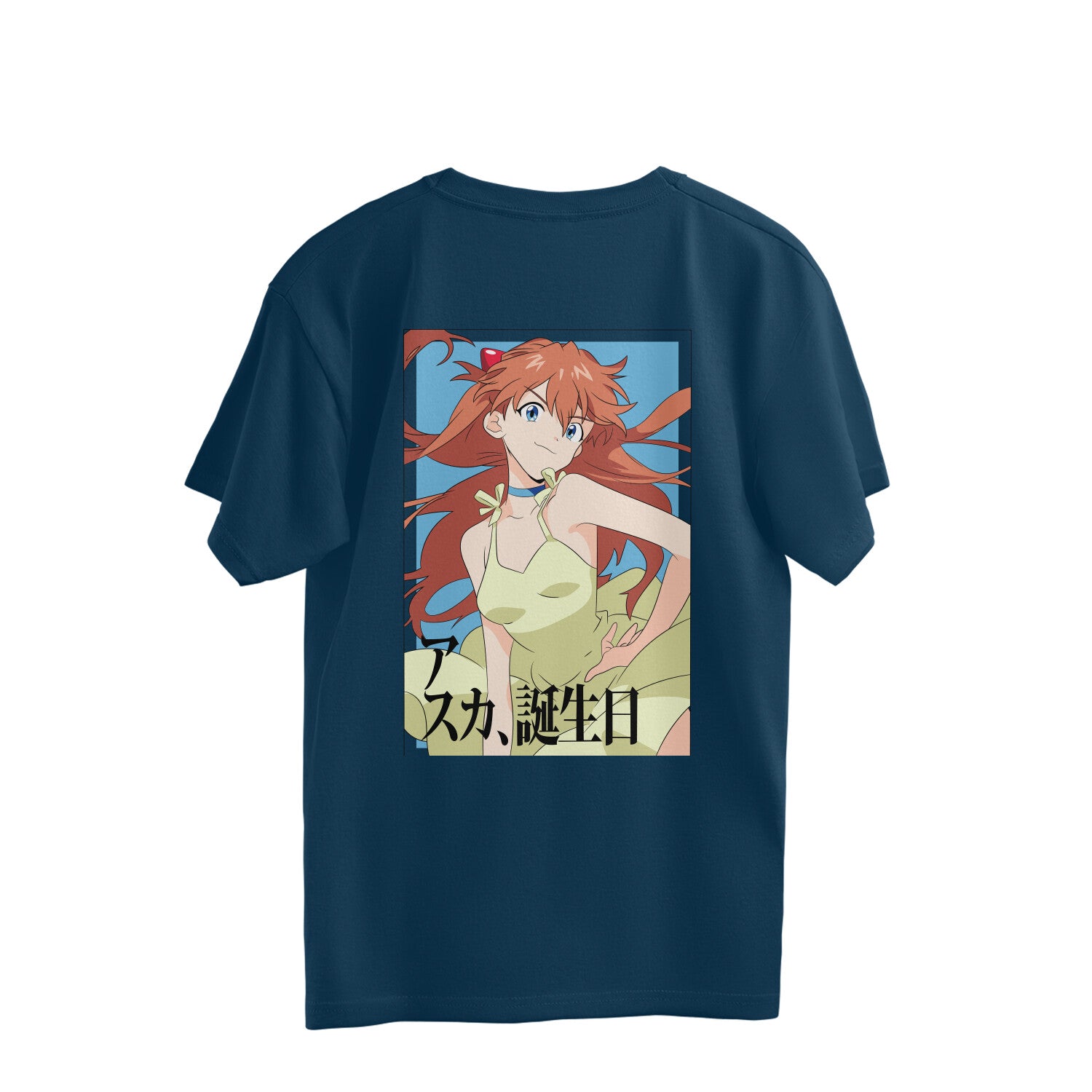 Women asuka langley Graphic back printed oversized Tee