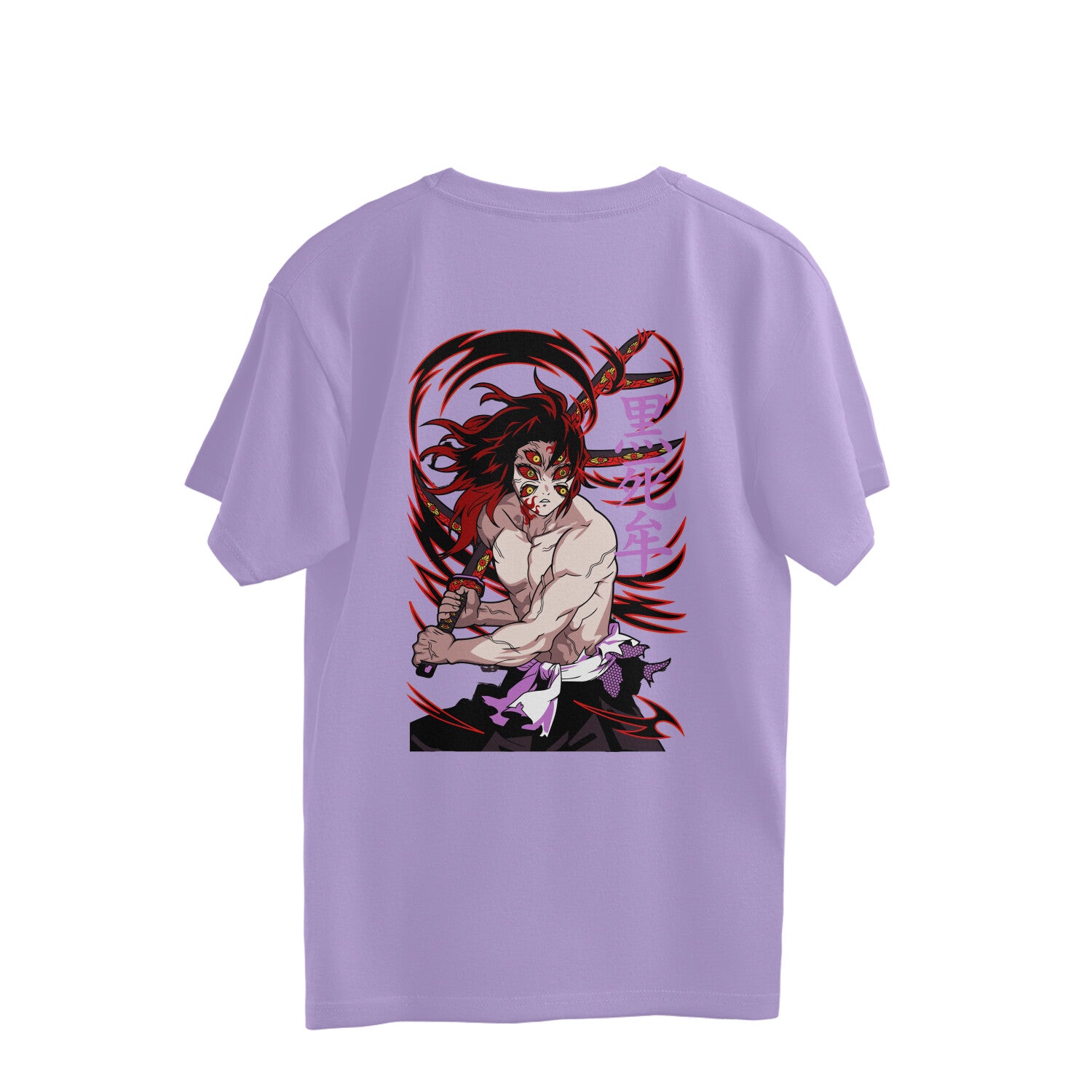 Men Kokushibo demon slayer graphic back printed oversized Tee