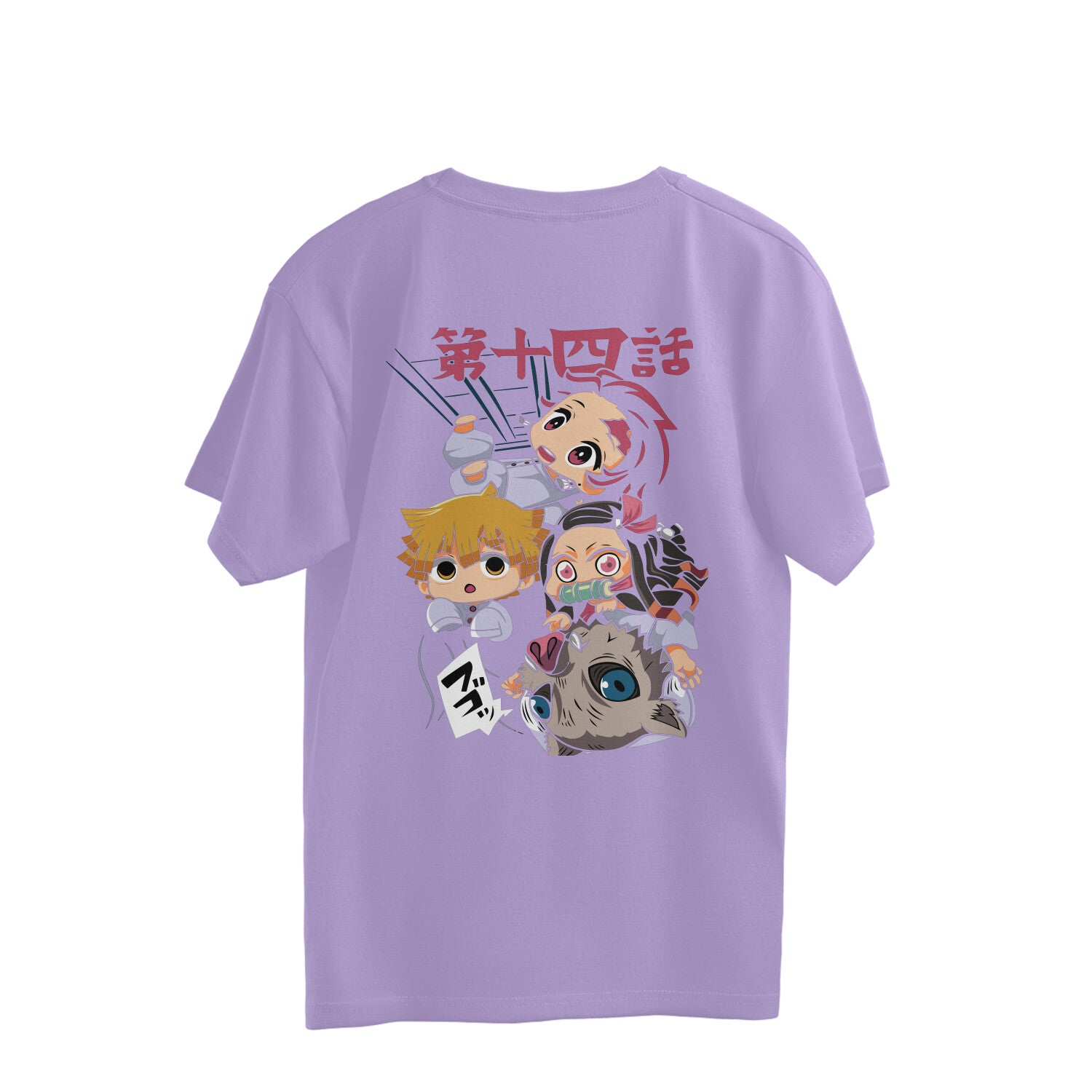 Women demon slayer graphic back printed oversized Tee