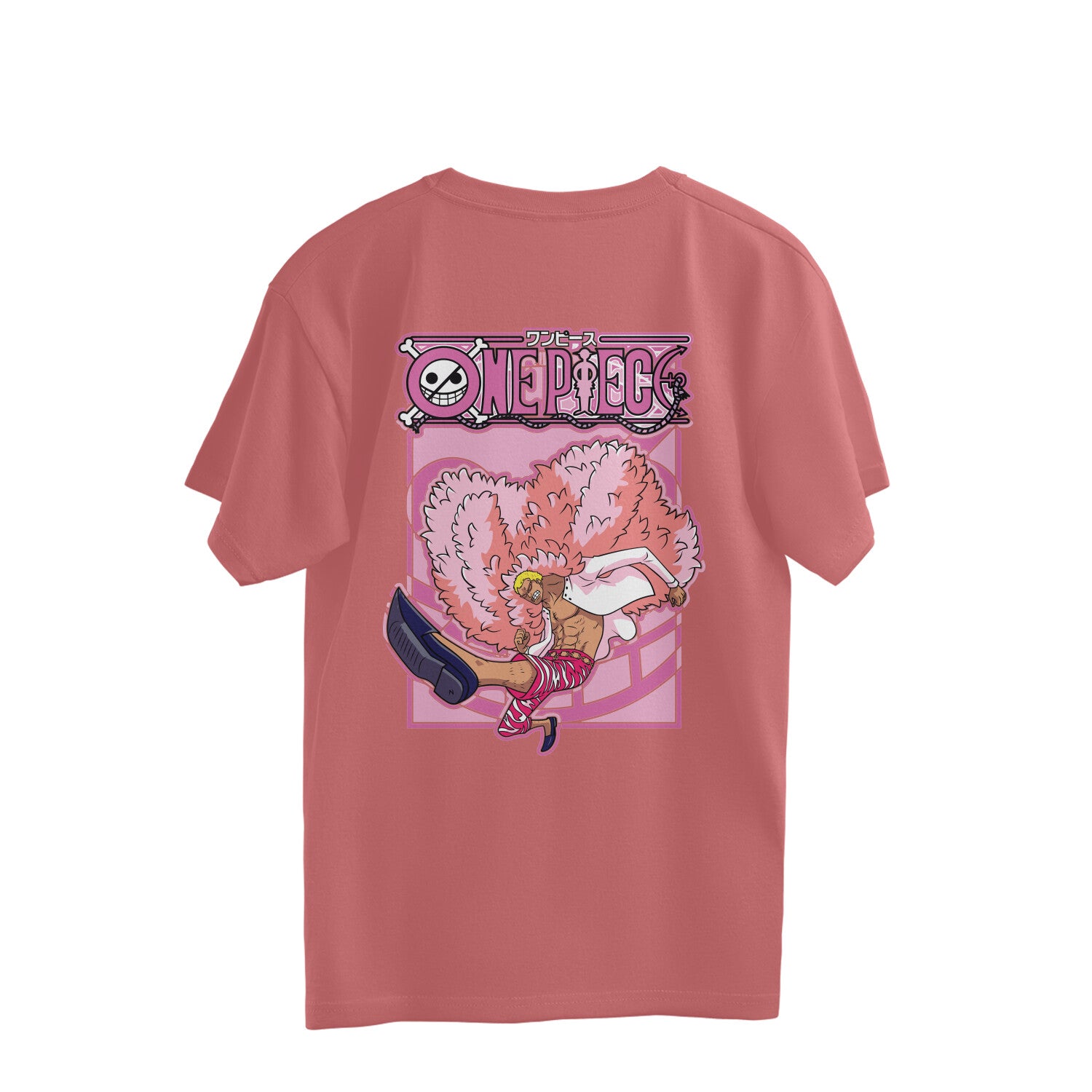 Men Donquixote king Doflamingo Graphic back printed oversized Tee.