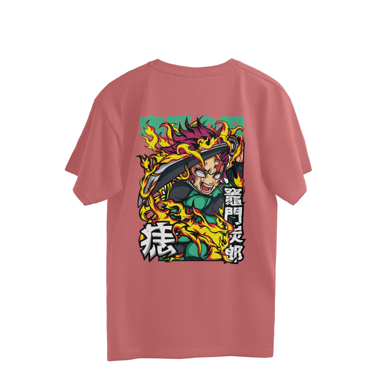 Women Tanjiro kamado Graphic back printed oversized Tee