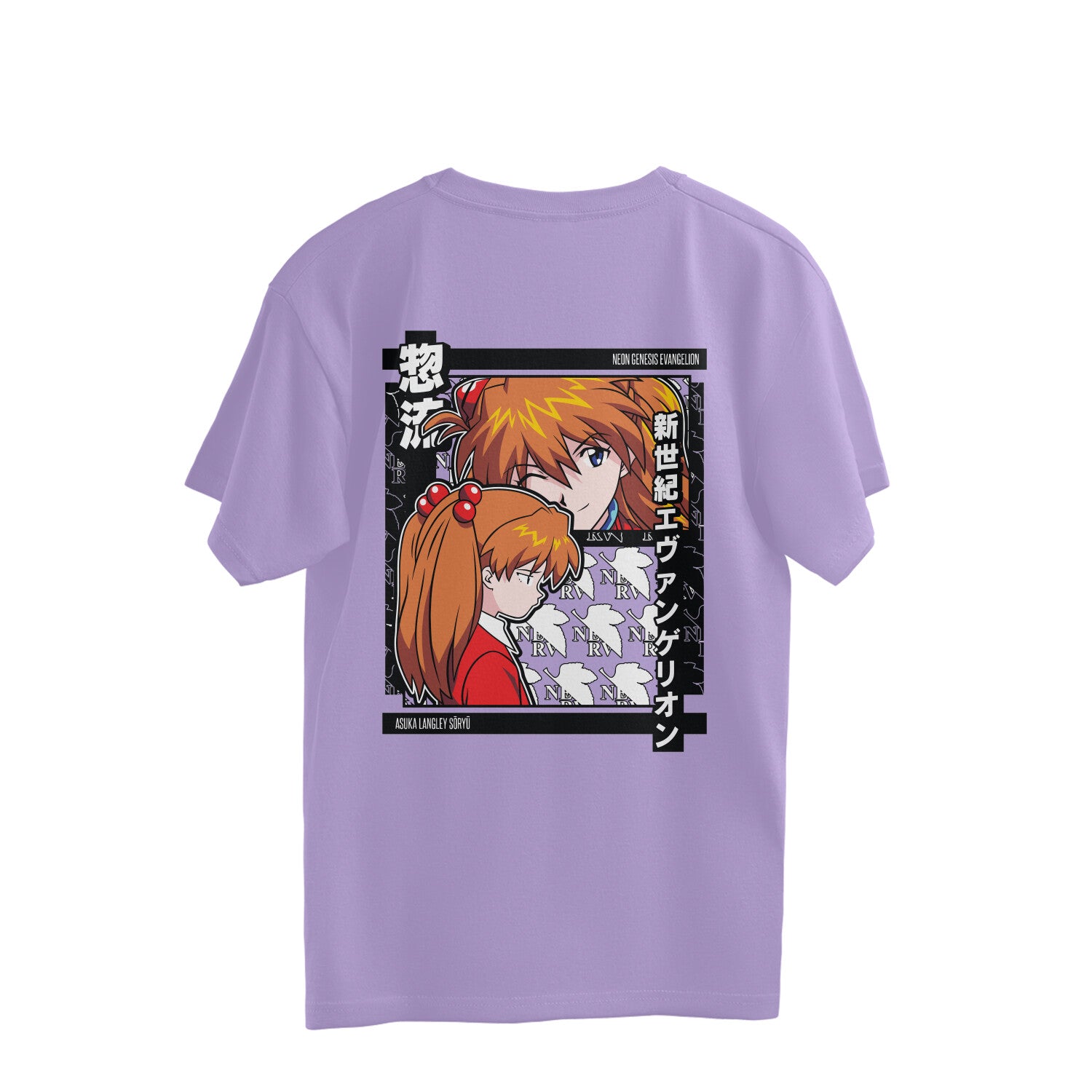 Women Asuka langley Graphic back printed oversized Tee