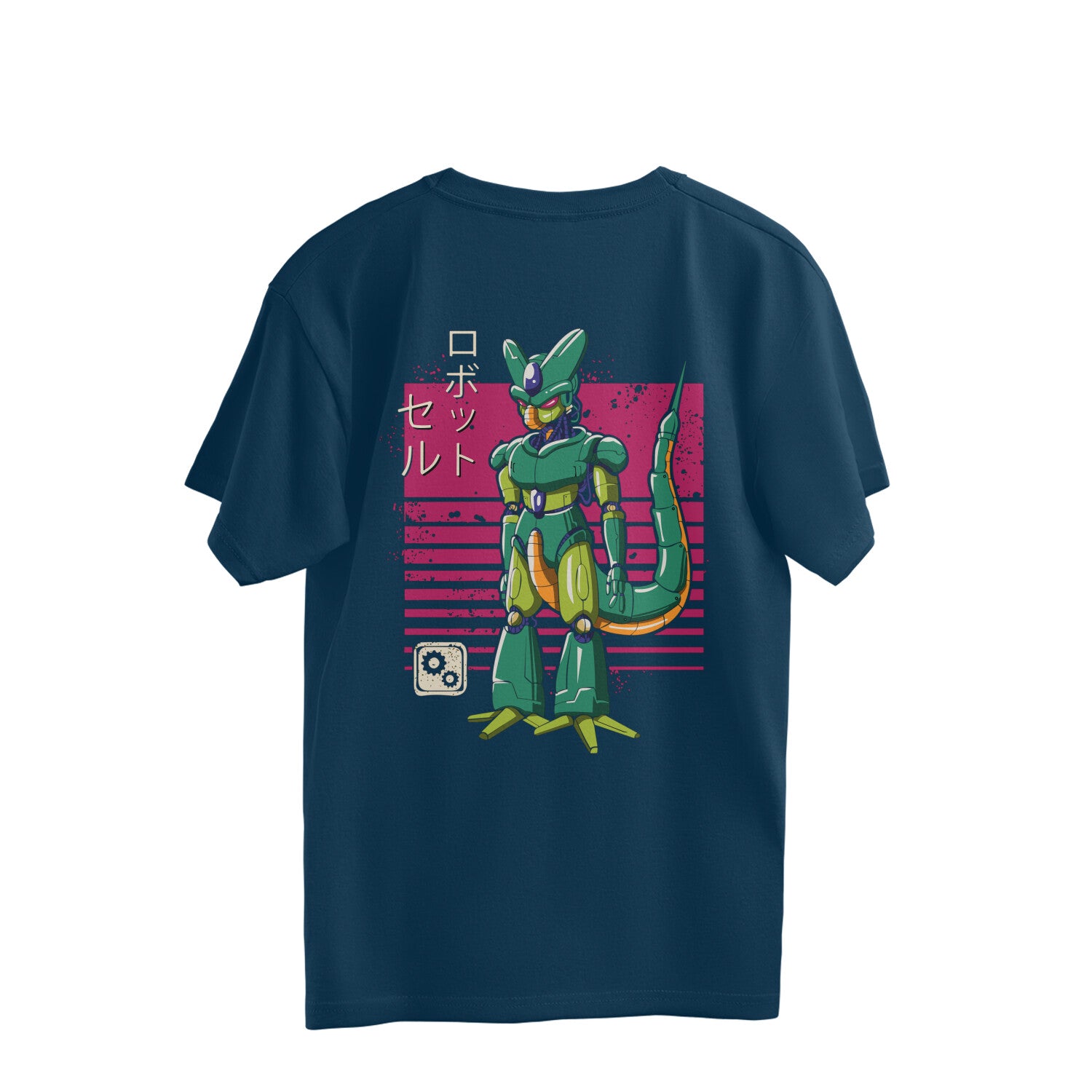 Women Mecha cell robot graphic back printed oversized Tee