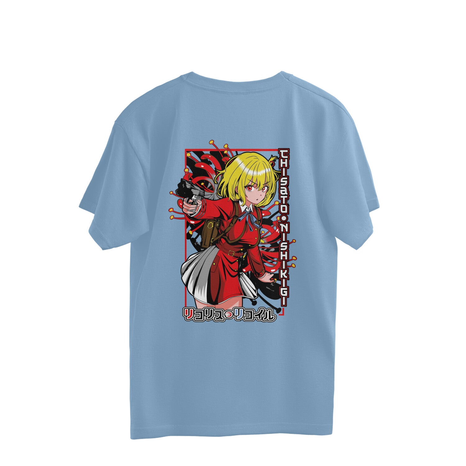 Women chisato nishikigi graphic back printed oversized Tee