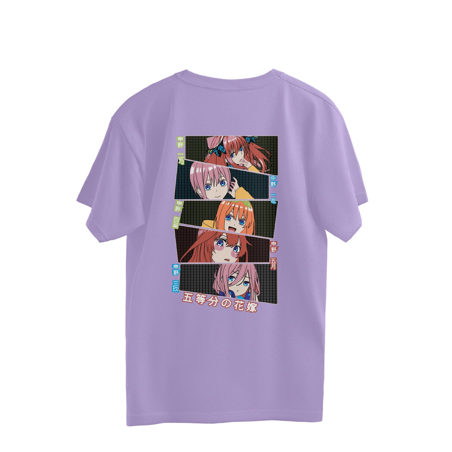 Women Miku Nakano manga series graphic back printed oversized Tee