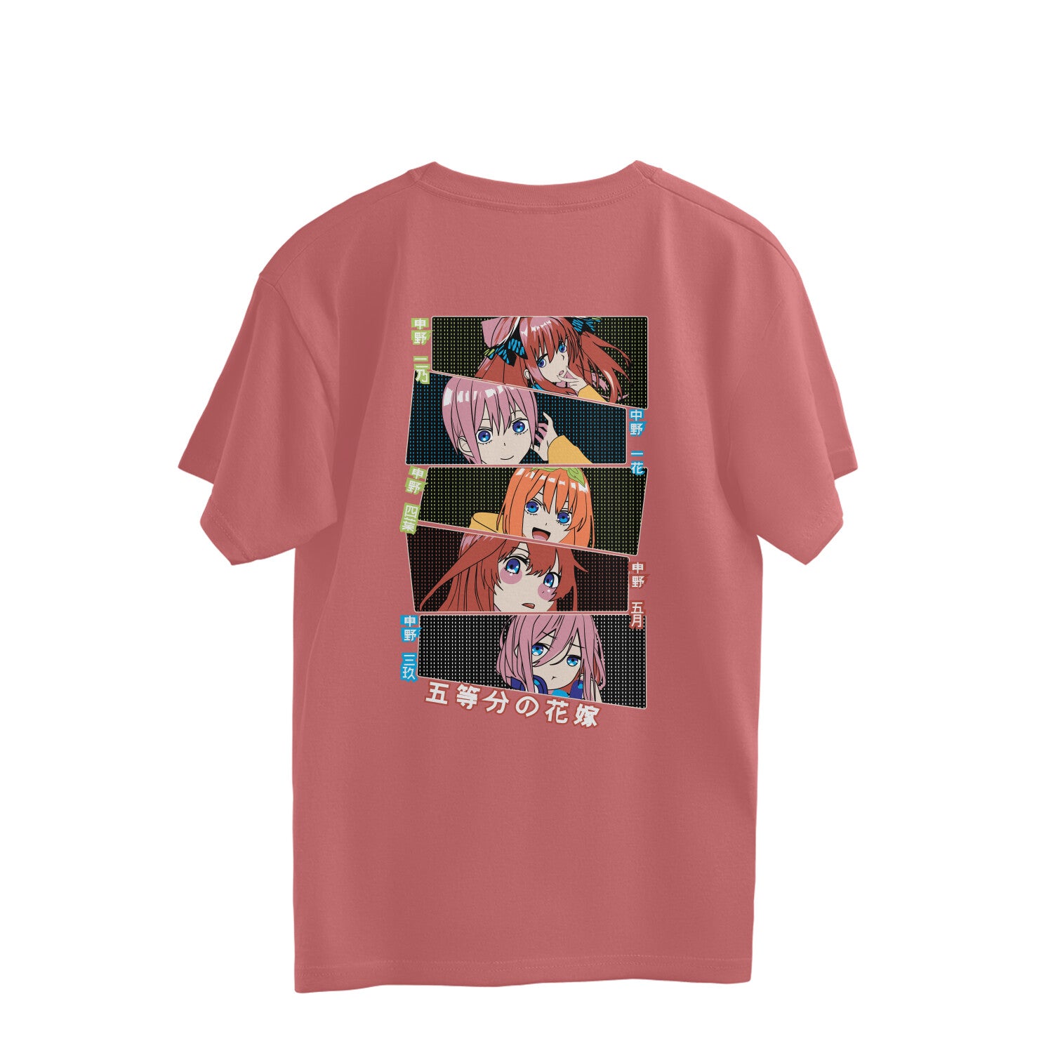 Women Miku Nakano manga series graphic back printed oversized Tee