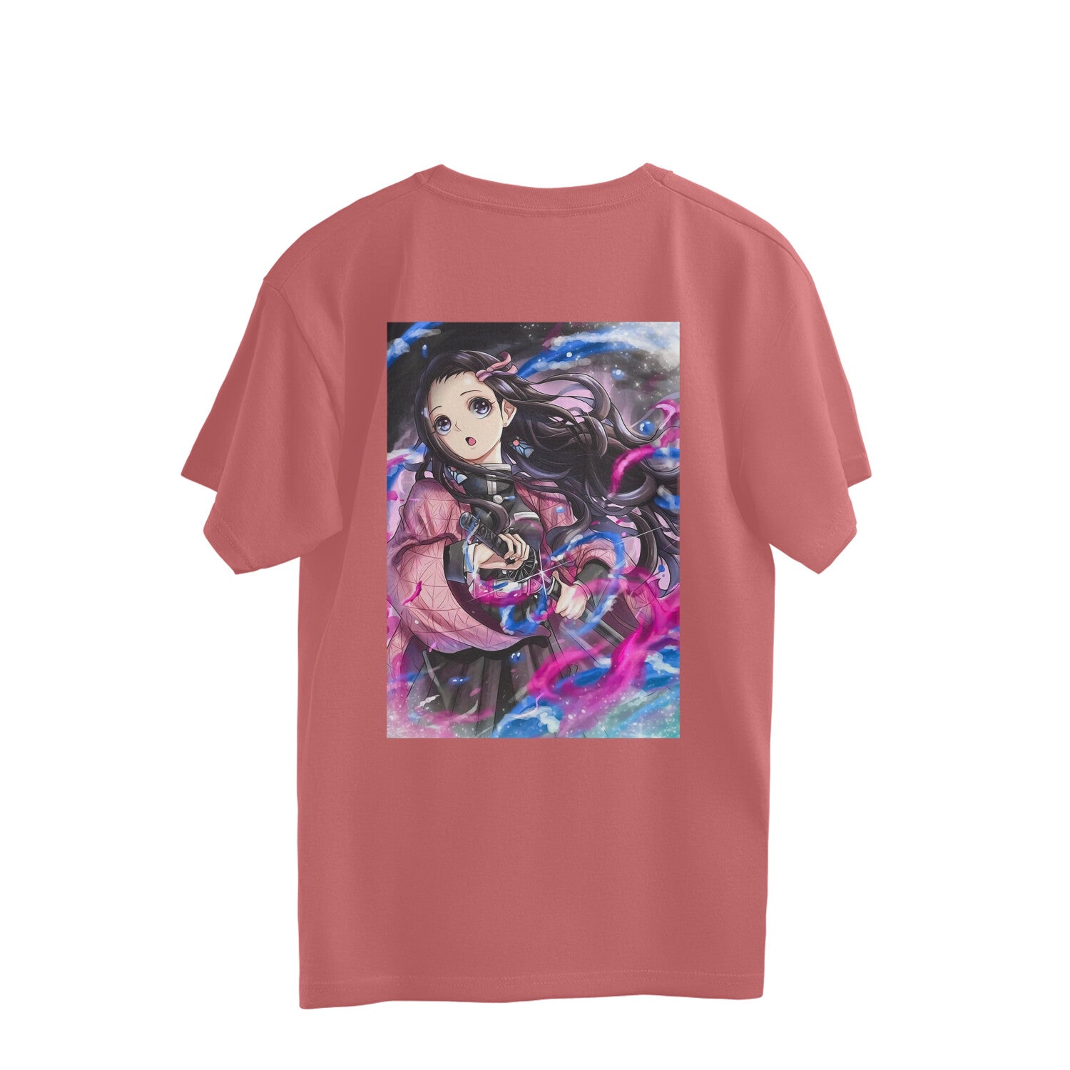 Women Nezuko kamado graphic back printed oversized Tee