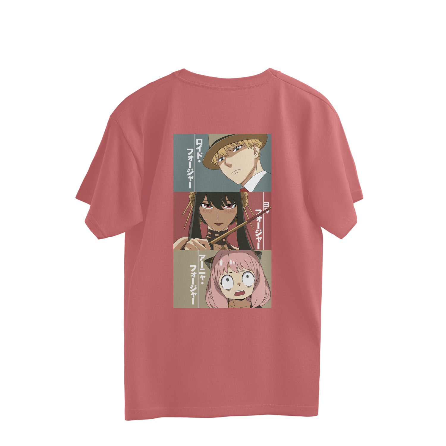 Women Spy-x family graphic back printed oversized Tee