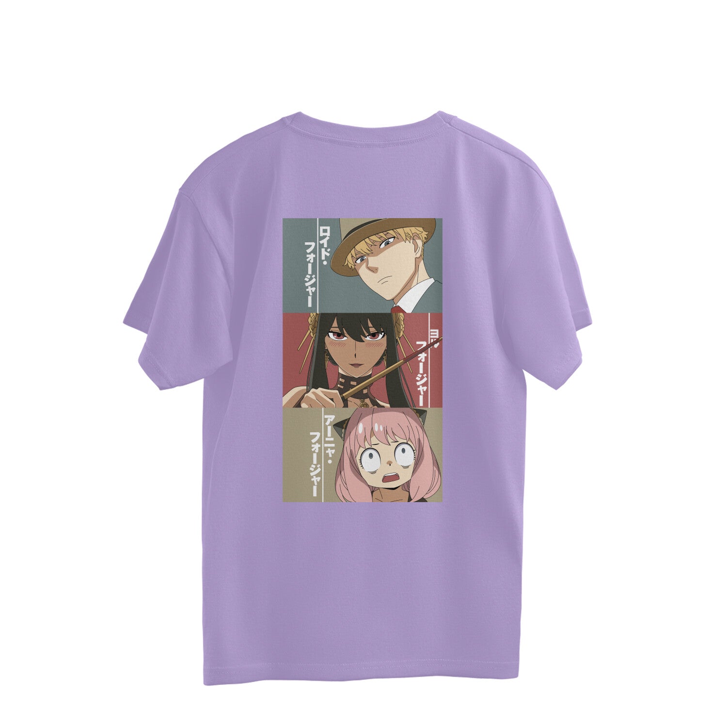 Women Spy-x family graphic back printed oversized Tee