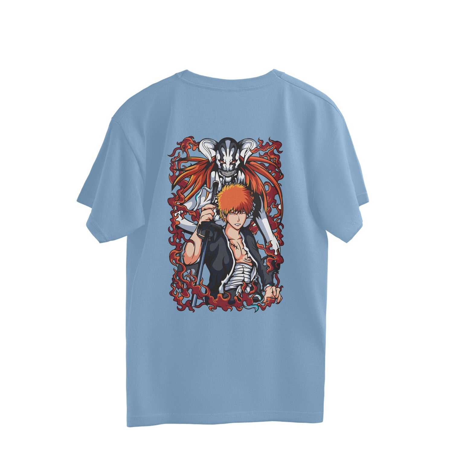 Men Ichigo Kurosaki graphic back printed oversized Tee