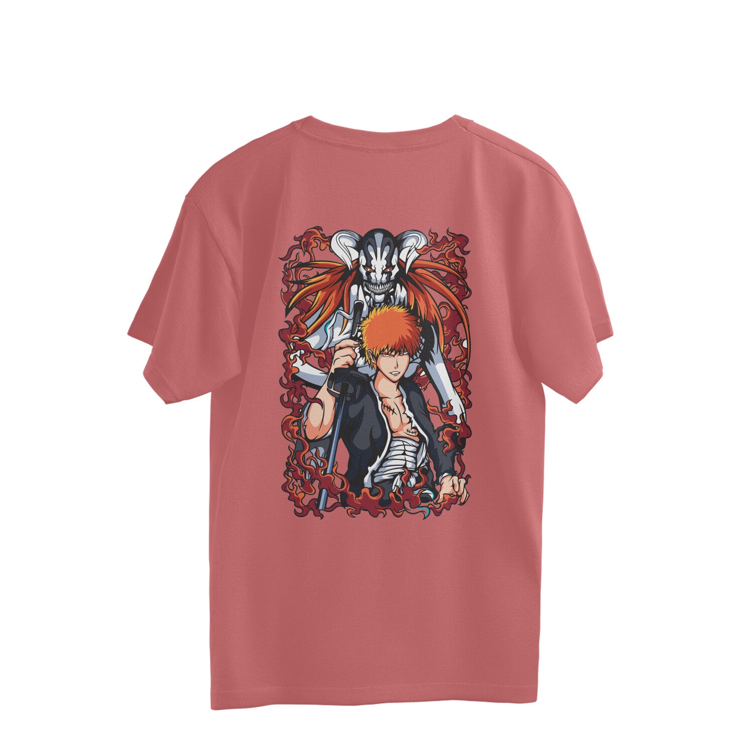 Men Ichigo Kurosaki graphic back printed oversized Tee