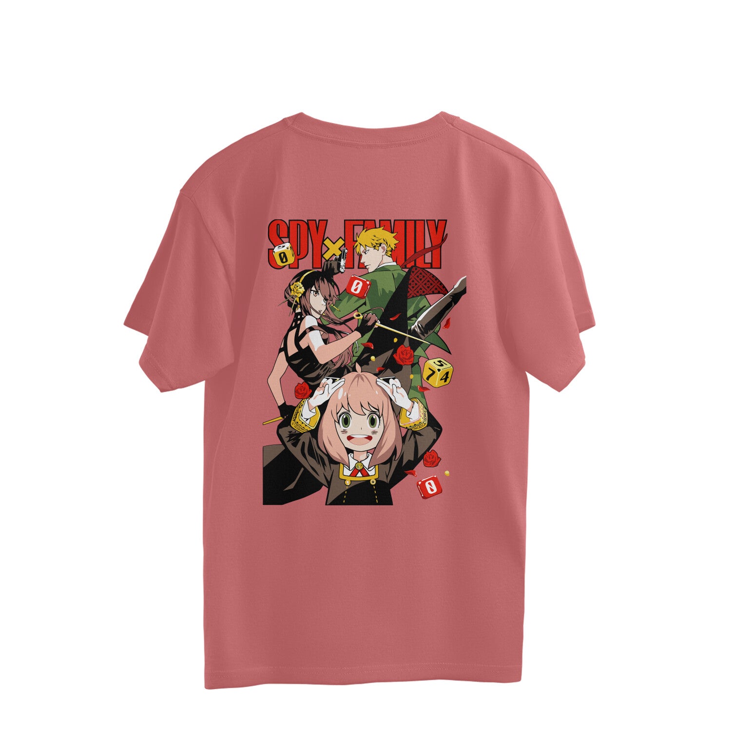 Women spy-x family graphic back printed oversized Tee