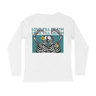 Men wearing Love Till Death white graphic t-shirt