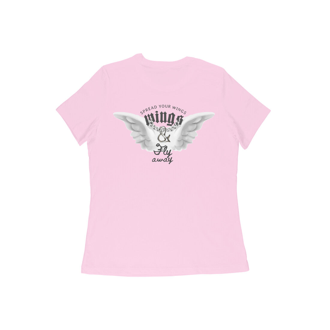Back printed wings design T shirt women