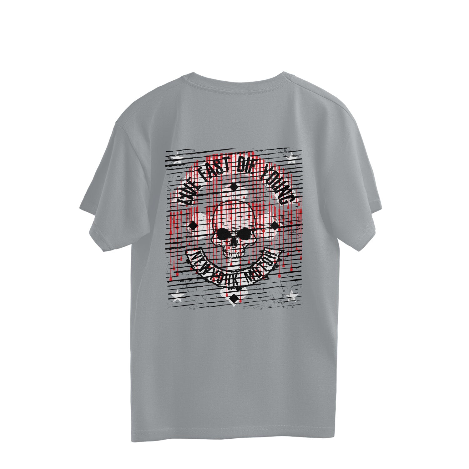 Grey half sleeve streetwear T-shirt for men