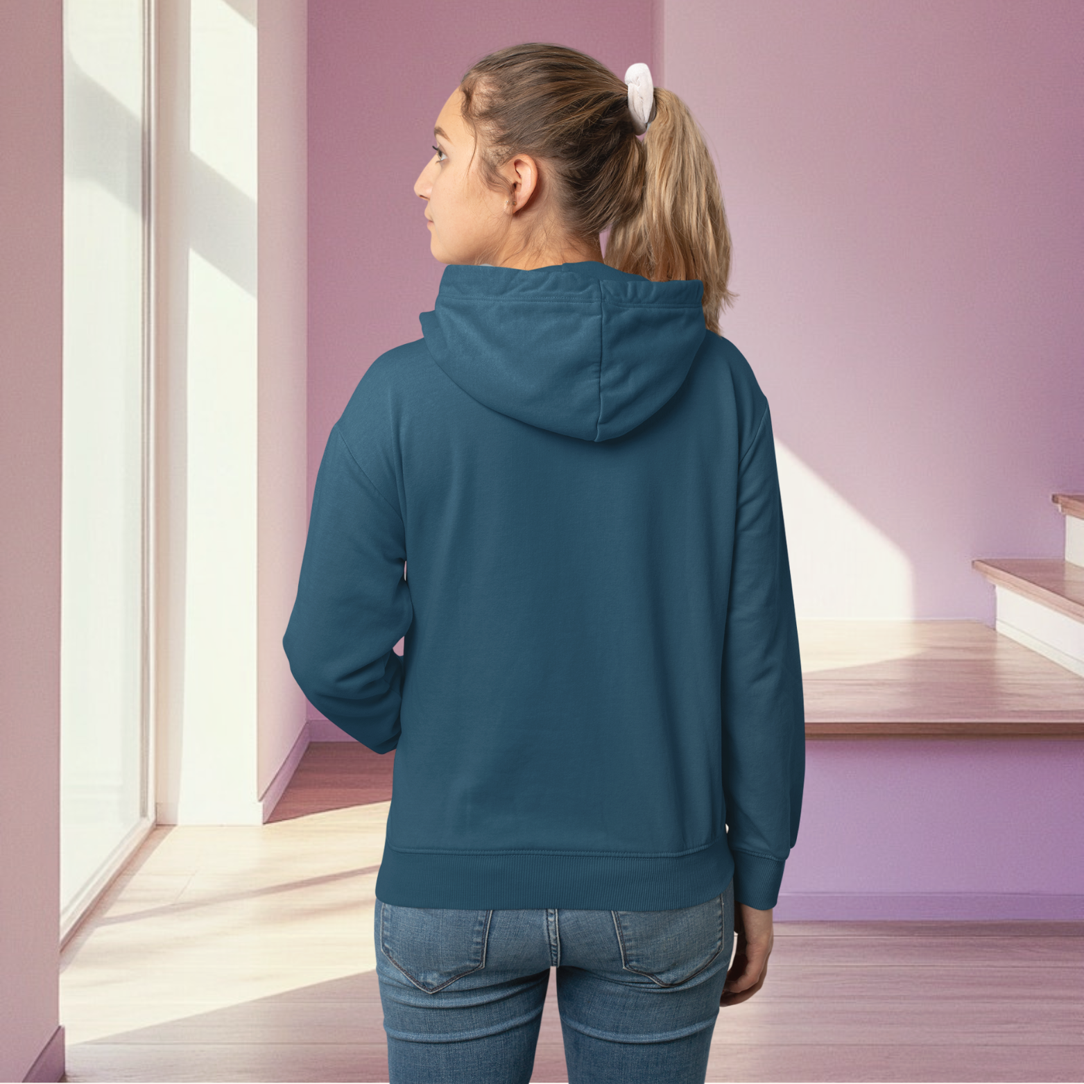 graphic monogram hoodie Navy Blue colour women