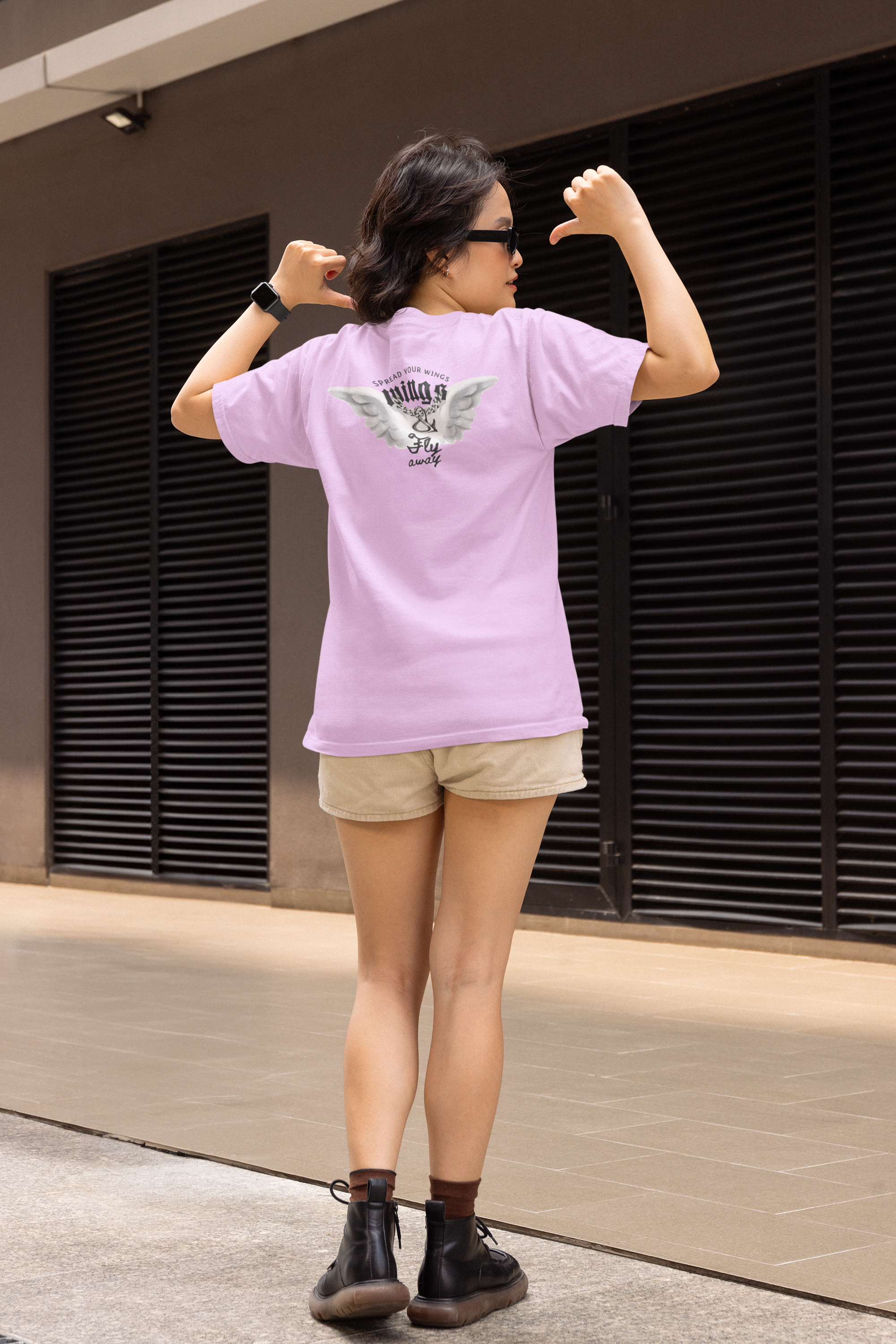 Women half sleeve pink graphic tee cotton