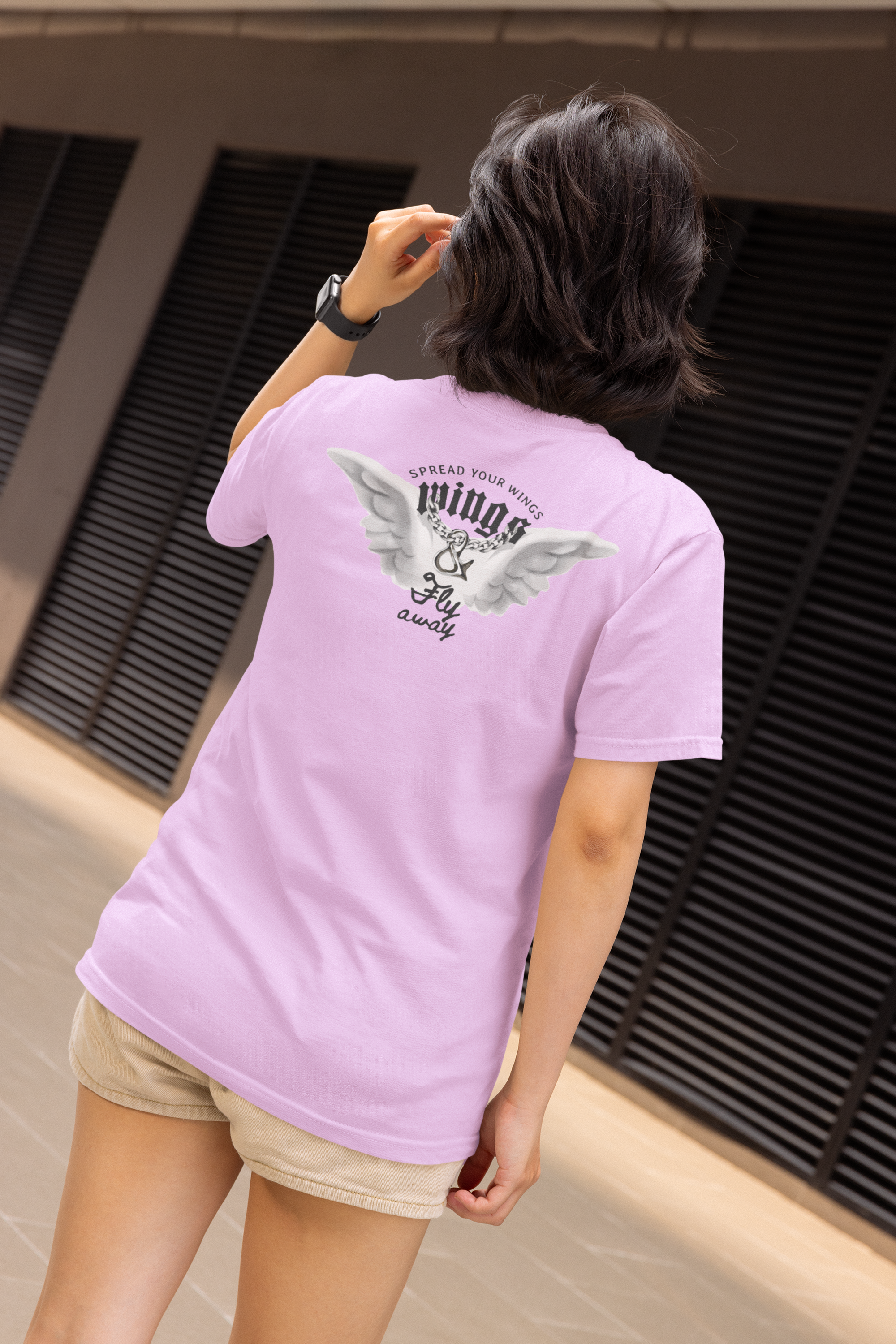 Pink streetwear T shirt for women regular fit