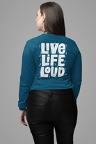 Navy blue full sleeve oversized t-shirt women