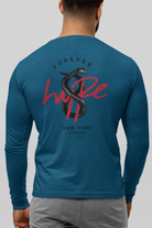 Trendy men’s navy blue oversized graphic casual tee