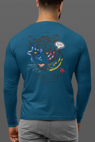 Men’s navy oversized graphic long sleeve t-shirt