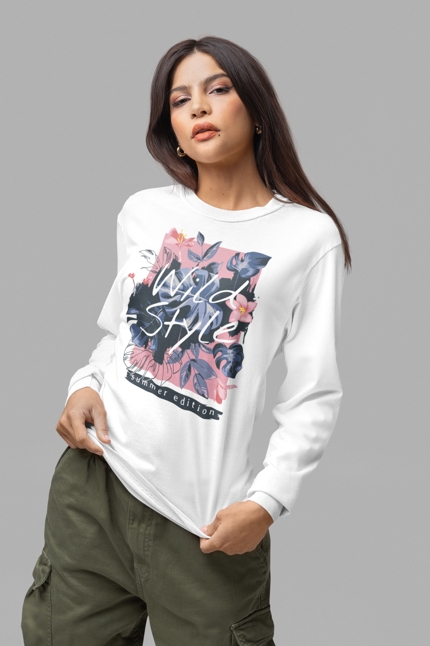 women white long sleeve graphic tshirt