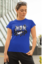 Women regular fit blue cotton T shirt