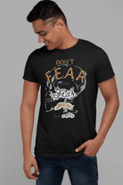 Back printed Dont Fear design T shirt men