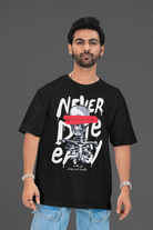 Black half sleeve streetwear T-shirt