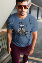 Blue men’s streetwear T-shirt regular fit
