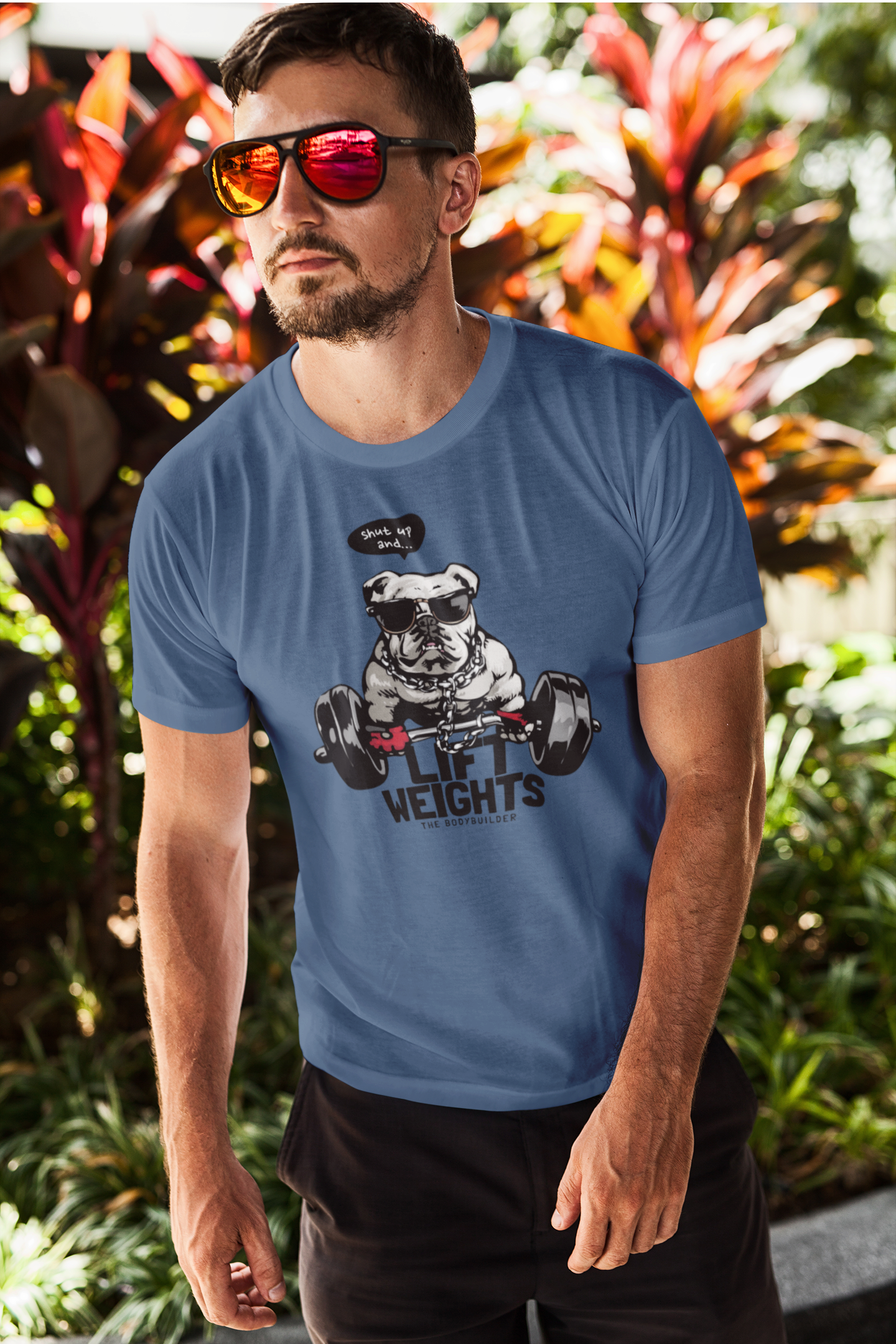 Blue Weights graphic printed T-shirt for men