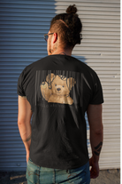 Black graphic printed regular fit T-shirt for men streetwear