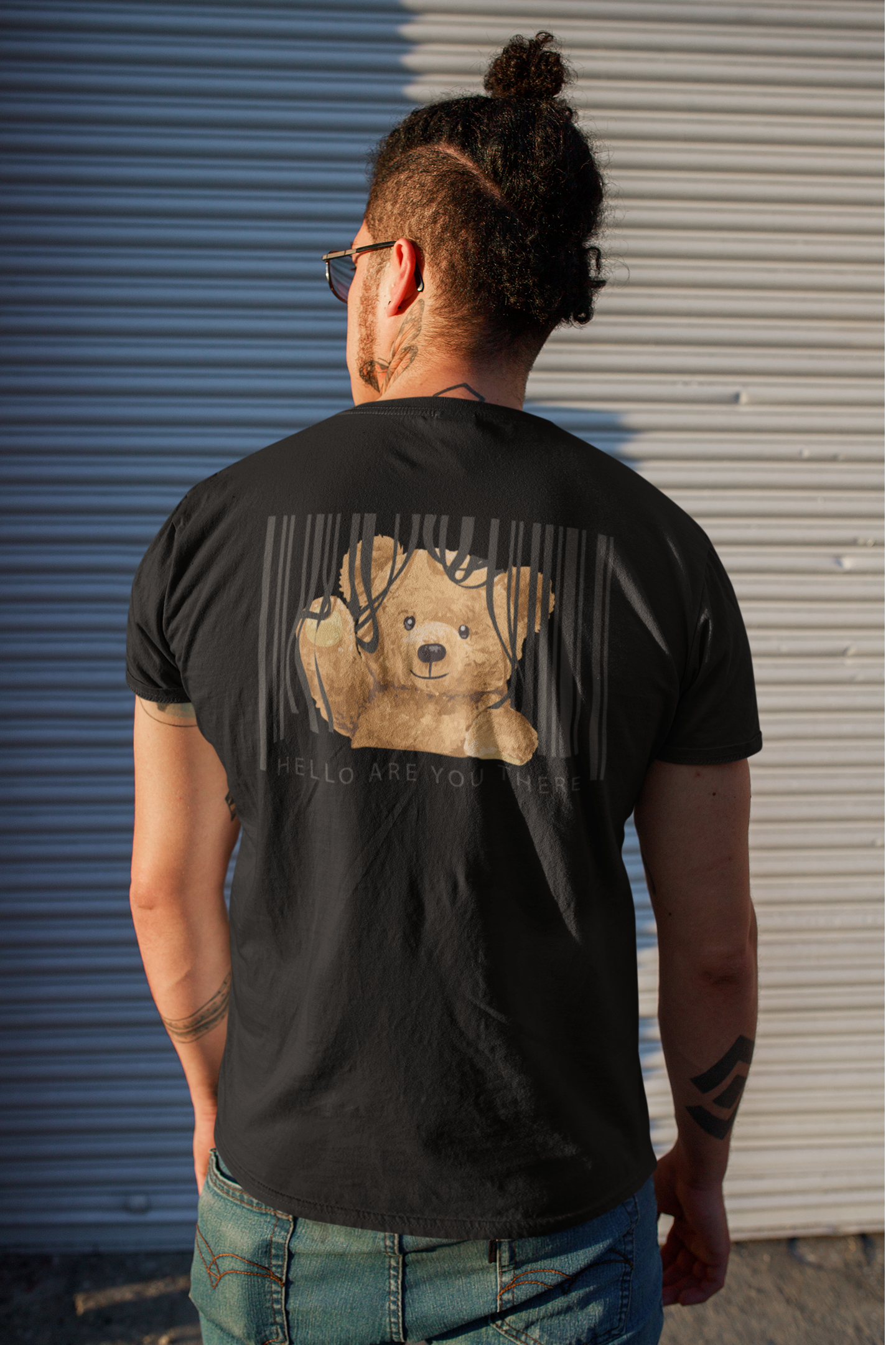 Black graphic printed regular fit T-shirt for men streetwear